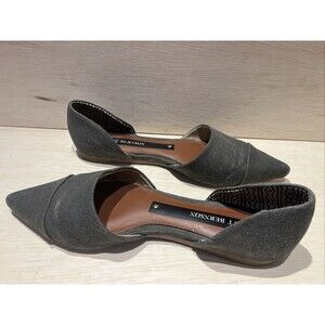 MATT BERNSON ballet flats shoes Mercer D'Orsay Sz 6 Green Gold Specks